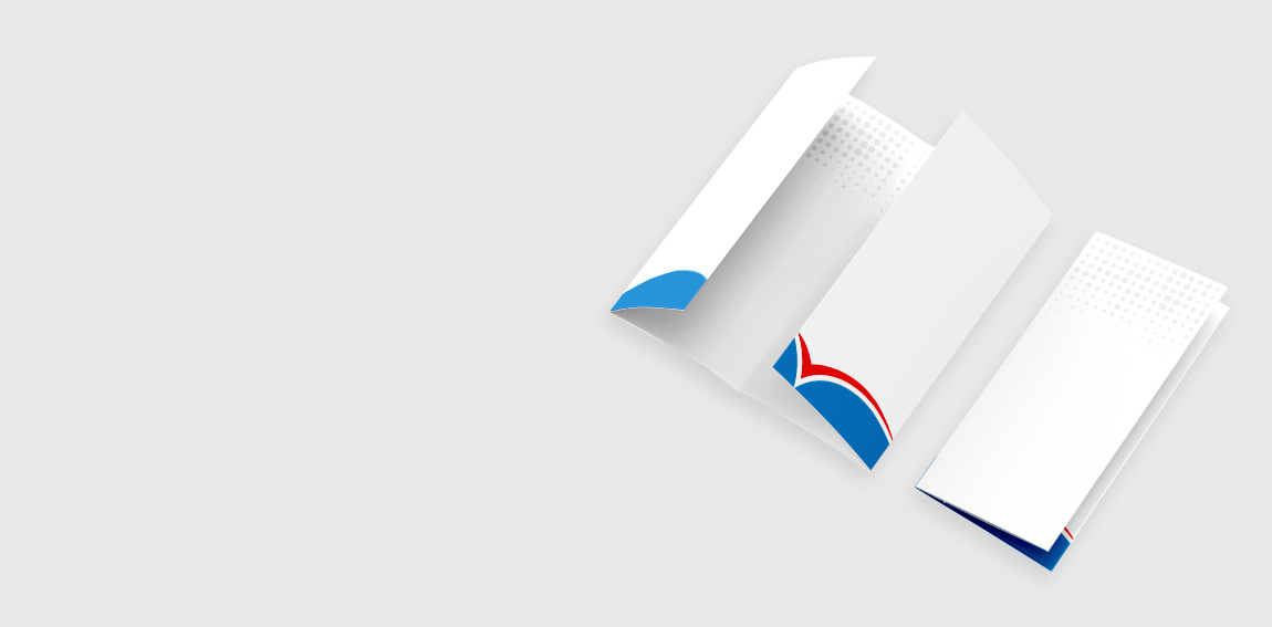 Flyer mit Fensterfalz geschlossen drucken – klassischer Altarfalz mit zwei seitlichen Klappen